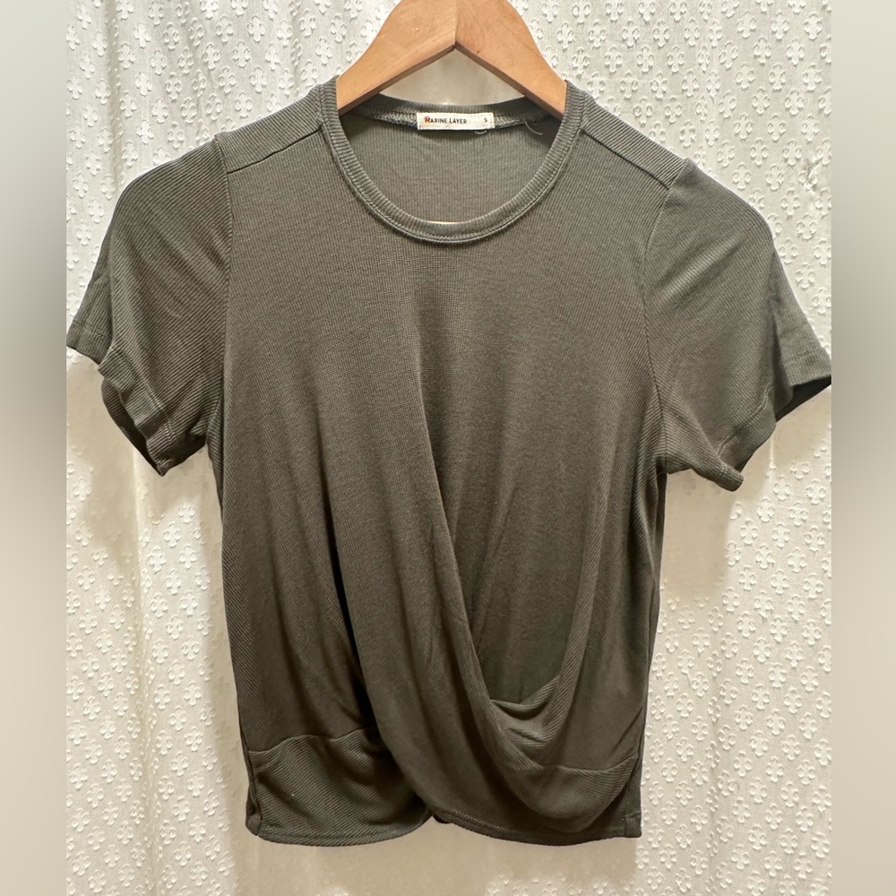 Marine Layer olive green crop tshirt (Size S)